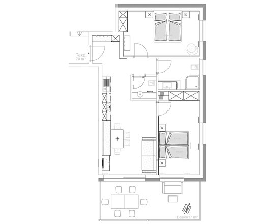 Apartment Texel: floor plan