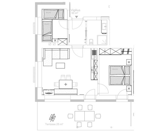 Apartment Vigilius: floor plan