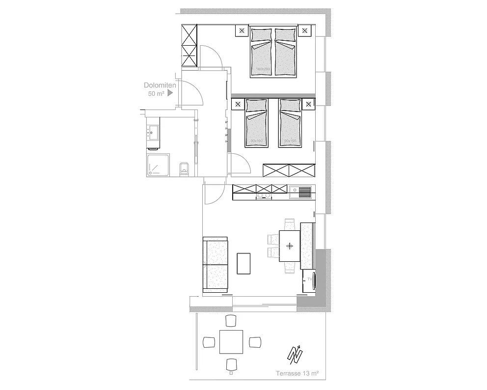 Ferienwohnung Dolomiten: Grundriss
